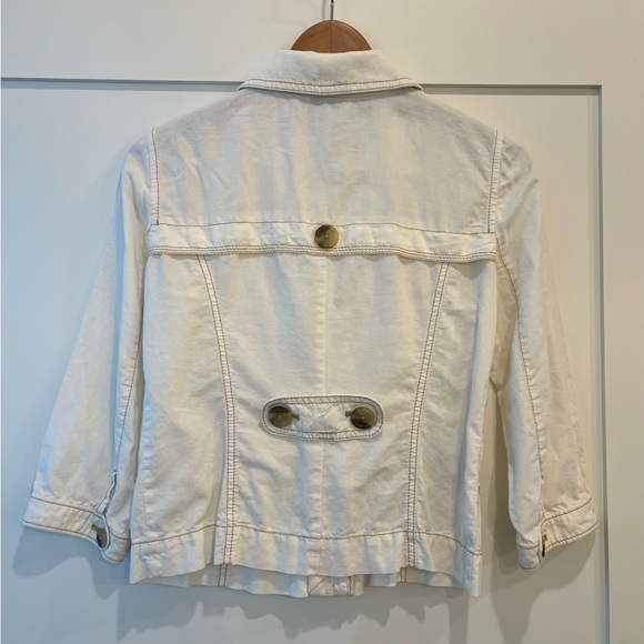 LOFT Cream Button-Front Utility Jacket - Picture 6 of 7